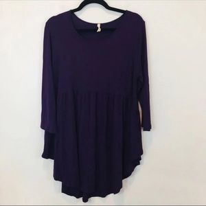 NWOT Bellamie Plus 1X purple shirt
